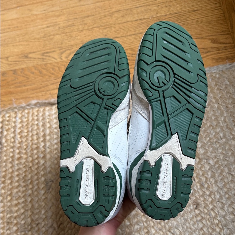 New Balance 550 White and Green Sneakers - Picture 4 of 7